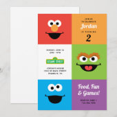 Sesame Street Characters | Colorblock Birthday Invitation | Zazzle