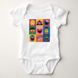 Sesame Street Characters | Colorblock Grid Baby Bodysuit