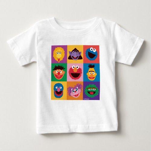 Sesame Street Characters  Colorblock Grid Baby T_Shirt