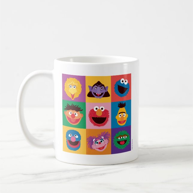 Sesame Street Characters | Colorblock Grid Coffee Mug (Left)