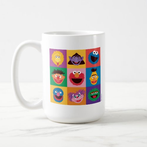 Sesame Street Characters  Colorblock Grid Coffee Mug