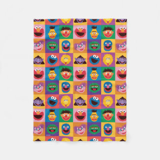 Sesame Street Characters | Colorblock Grid Fleece Blanket