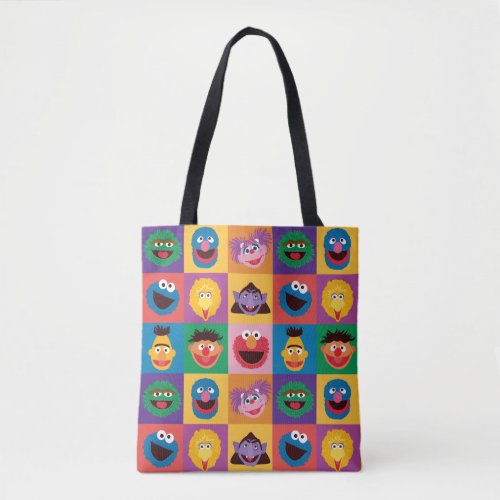 Sesame Street Characters  Colorblock Grid Tote Bag