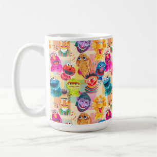 Sesame Street Characters Colorful Pattern Coffee Mug