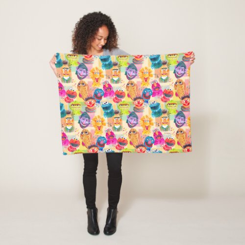 Sesame Street Characters  Colorful Pattern Fleece Blanket