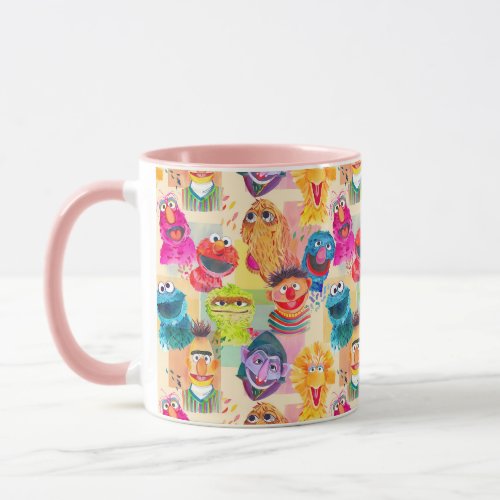 Sesame Street Characters  Colorful Pattern Mug