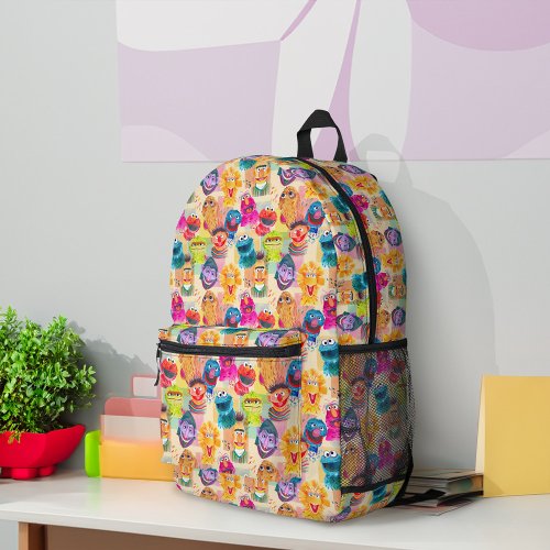 Sesame Street Characters  Colorful Pattern Printed Backpack