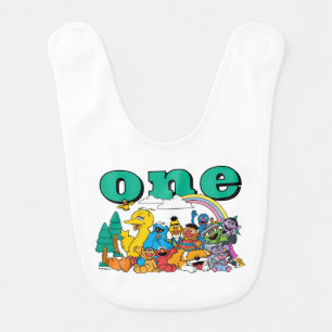 Sesame Street Characters First Birthday Baby Bib