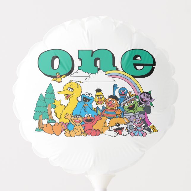 Sesame Street Characters First Birthday Balloon (Front)