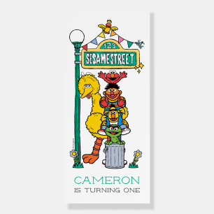 Sesame Street Characters First Birthday Foam Board