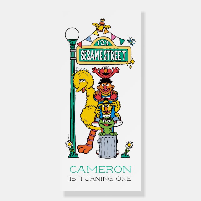 Sesame Street Characters First Birthday Foam Board (Front)