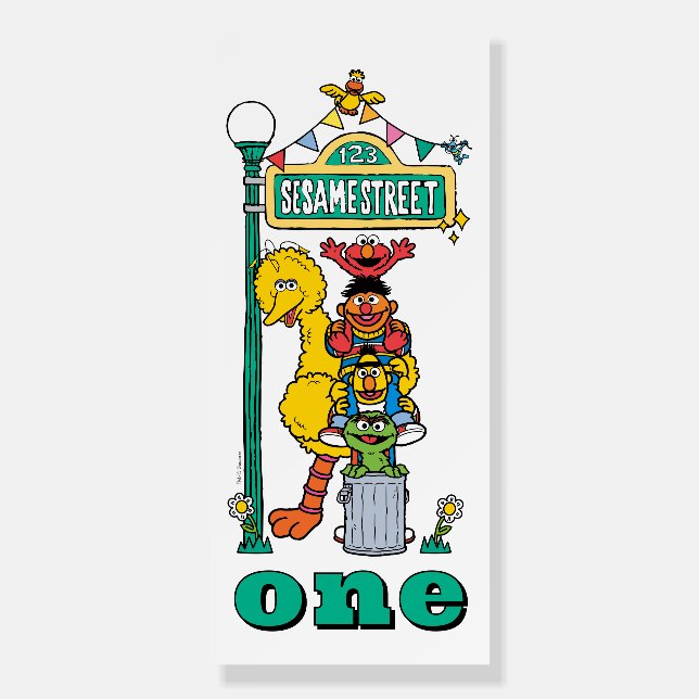 Sesame Street Characters First Birthday Foam Board (Front)