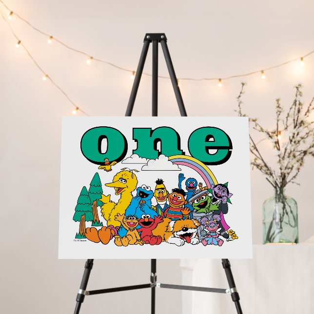 Sesame Street Characters First Birthday Foam Board (In Situ (Stand))