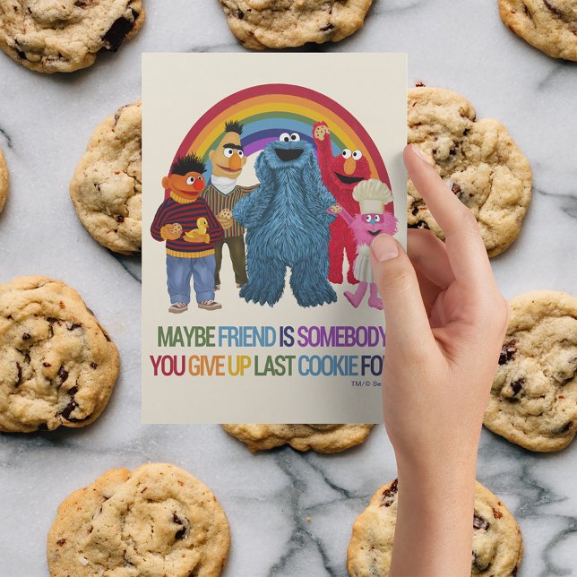Sesame Street Characters | Friends Quote Postcard (Person holding postcard)