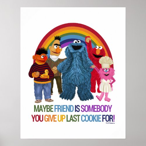 Sesame Street Characters  Friends Quote Poster