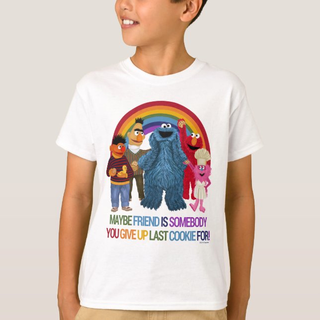 Sesame Street Characters | Friends Quote T-Shirt (Front)