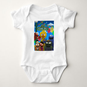 Sesame Street Characters   Party Scene Baby Bodysuit