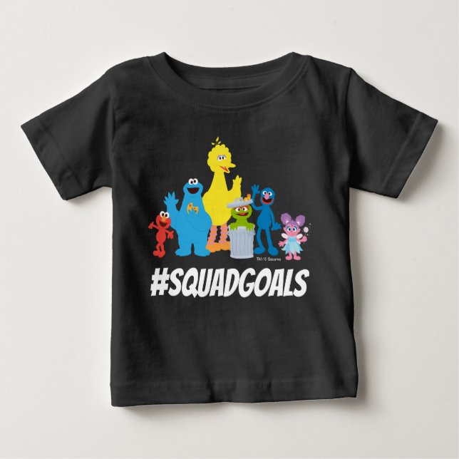 Sesame Street Characters | #SQUADGOALS Baby T-Shirt (Front)