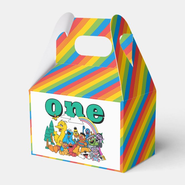 Sesame Street Characters & Street Sign Birthday Fa Favor Boxes (Front Side)