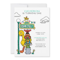Sesame Street Characters & Street Sign Birthday Invitation