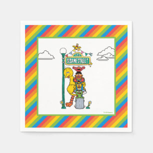 Sesame Street Characters & Street Sign Birthday Na Napkins
