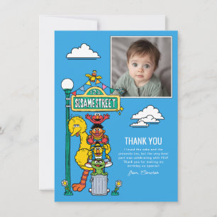 Sesame Street Characters & Street Sign Thank You C Card
