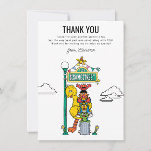 Sesame Street Characters & Street Sign Thank You C Card