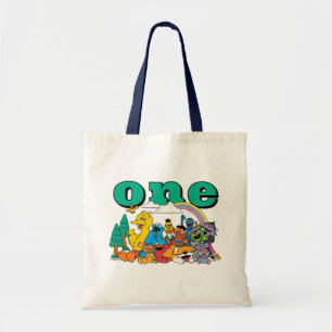 Sesame Street Characters & Street Sign Tote Bag