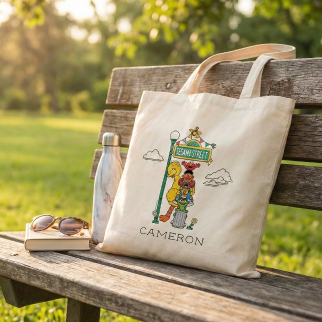 Sesame Street Characters & Street Sign Tote Bag (Creator Uploaded)