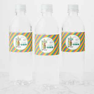 Sesame Street Characters & Street Sign Water Bottl Bottle Label
