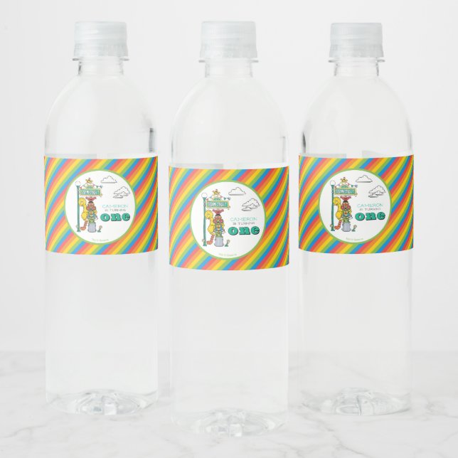 Sesame Street Characters & Street Sign Water Bottl Bottle Label (Bottles)