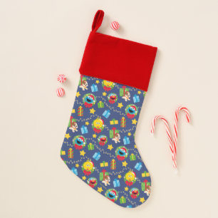 Sesame Street Christmas Lights Pattern Christmas Stocking