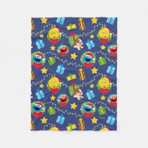 Sesame Street Christmas Lights Pattern Fleece Blanket