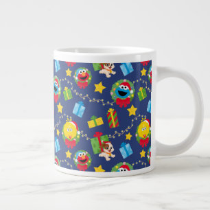 Sesame Street Christmas Lights Pattern Giant Coffee Mug