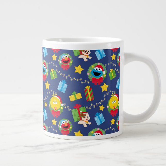 Sesame Street Christmas Lights Pattern Giant Coffee Mug (Right)