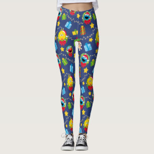 Sesame Street Christmas Lights Pattern Leggings