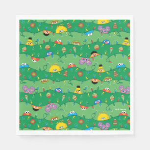 Sesame Street Christmas Lights Pattern Napkins