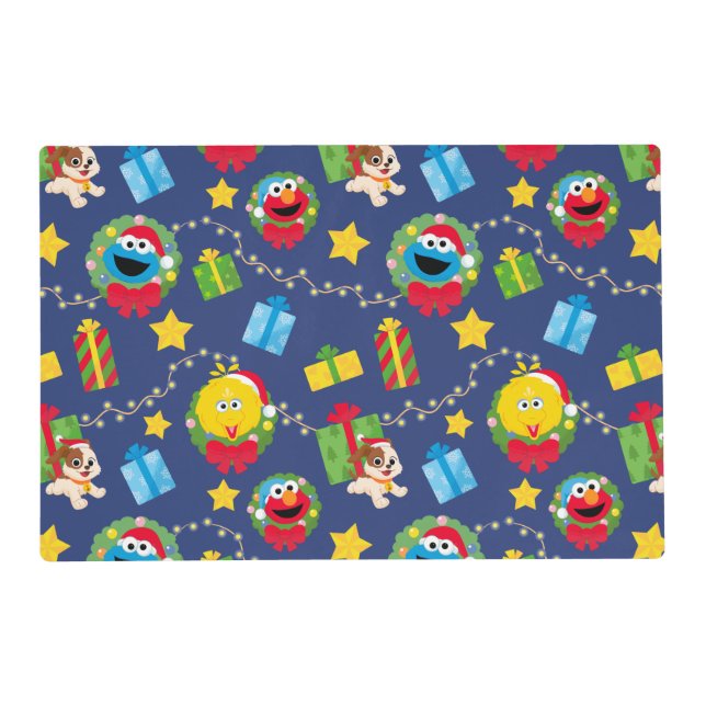 Sesame Street Christmas Lights Pattern Placemat (Front)