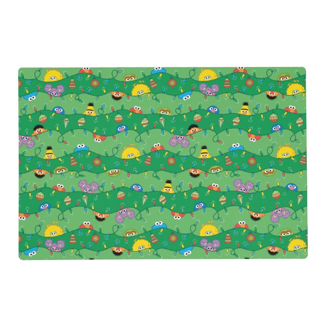 Sesame Street Christmas Lights Pattern Placemat (Front)