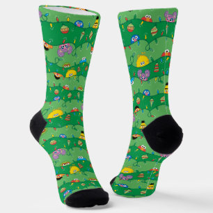 Sesame Street Christmas Lights Pattern Socks
