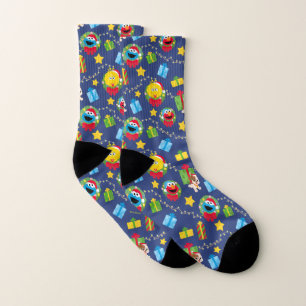 Sesame Street Christmas Lights Pattern Socks