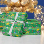 Sesame Street Christmas Lights Pattern Wrapping Paper<br><div class="desc">Celebrate the season with this playful Sesame Street holiday-themed pattern graphic! Featuring a delightful array of characters like Elmo, Big Bird, Cookie Monster, Bert, Ernie, Oscar the Grouch, and Abby Cadabby peeking out from behind lush green garlands, this design is filled with festive fun. Decorated with colorful holiday ornaments and...</div>