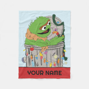 Sesame Street Christmas Oscar the Grouch Fleece Blanket