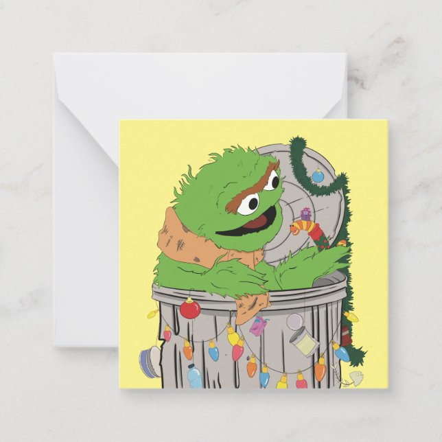Sesame Street | Christmas Oscar the Grouch Note Card (Front)