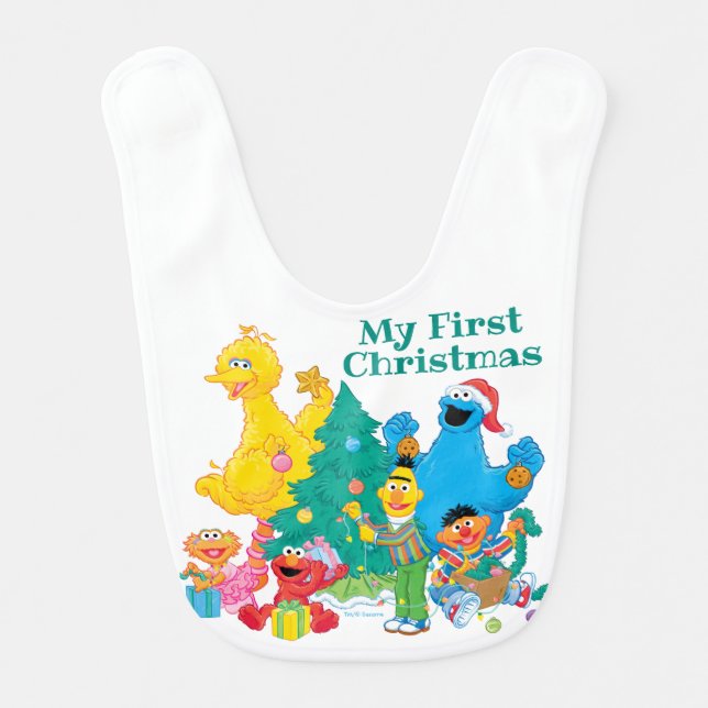 Sesame Street | Christmas Pals First Christmas Baby Bib (Front)
