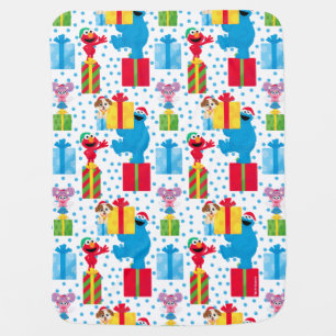 Sesame Street Christmas Presents Pattern Baby Blanket