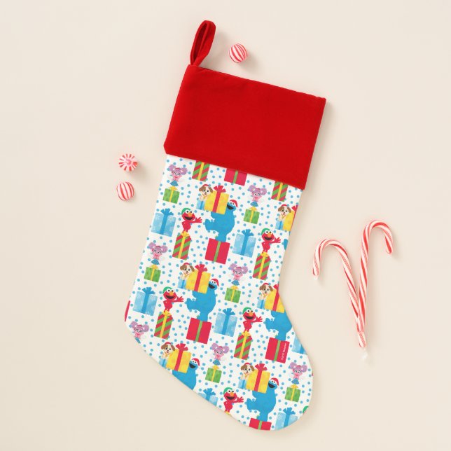 Sesame Street Christmas Presents Pattern Christmas Stocking (Front)