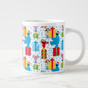 Sesame Street Christmas Presents Pattern Giant Coffee Mug