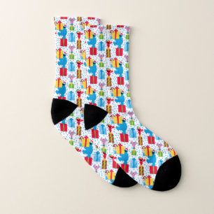 Sesame Street Christmas Presents Pattern Socks