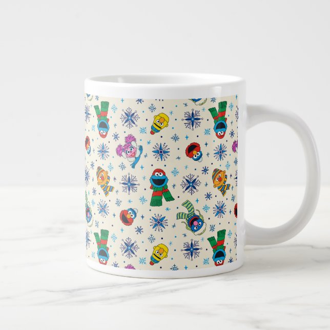 Sesame Street Christmas Snowflake Pattern Giant Coffee Mug (Right)